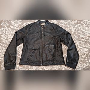 NEW The Territory Ahead Black Leather Jacket size Medium Biker Bomber